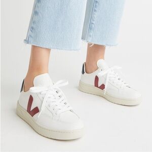 Veja White and Red Sneakers